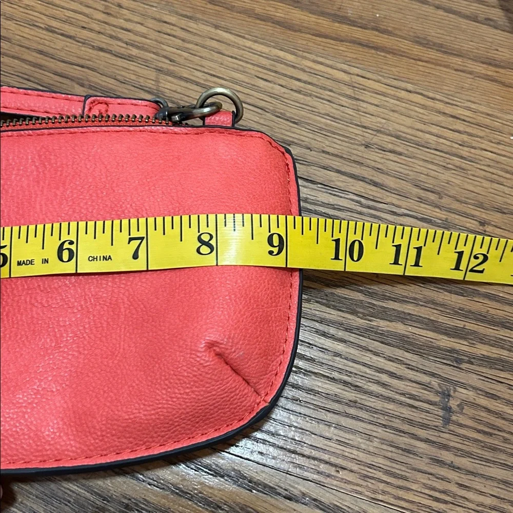 Joy Susan Purse Coral Vegan Leather Mini Crossbody/Clutch Travel Wristlet - Picture 5 of 9